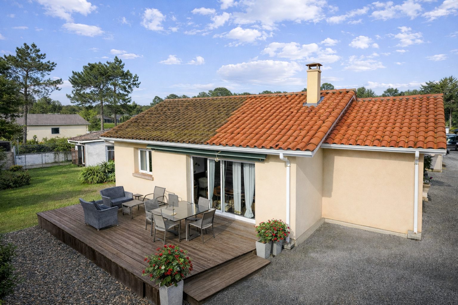 Nettoyage toiture Andernos démoussage